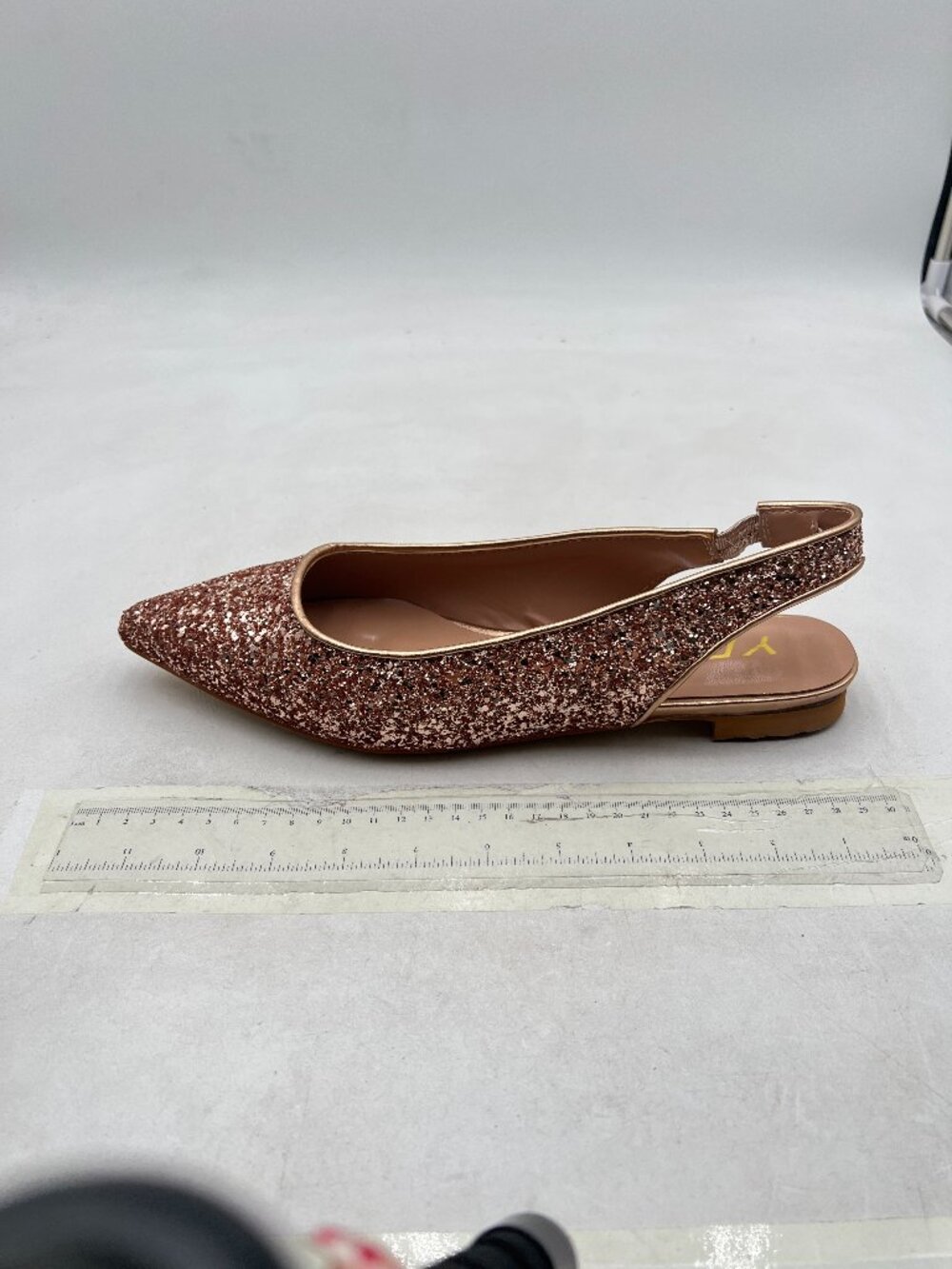 YDN Rose Gold Pointed Toe Slingback Low Heel Slide Sandals Slip Pump - Picture 2 of 8